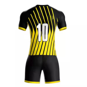 Ensemble de maillots de football personnalisés pour hommes, sublimation, dégradé rouge-jaune, respirant, polyester, uniformes, logo personnalisé, sublimation, entraînement d'équipe - Product Image 2