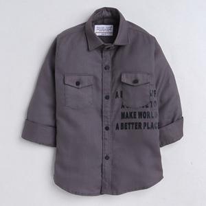 Camisa cargo con estampado de bolsillo de Polka Tots-gris - Product Image 4