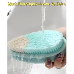 2 Pack Soft Bristle <b>Scrub</b> Brush Effective for Laundry Cleaning and Stain Removal on <b>Clothes</b> and Carpet Fabric - Product Image 4