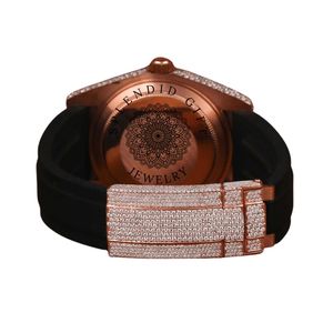 Splendide montre pour homme en or rose, avec mouvement à quartz analogique ETA, cristal saphir, cadran de 28 mm, étanche à 10 m, bijou de luxe - Product Image 3