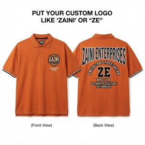 <b>Men</b> Polo <b>Shirt</b> Premium Cotton Pique 220 GSM <b>Orange</b> Custom Logo Embroidery Screen Print Streetwear Casual Top <b>Shirt</b> Wear Style - Product Image 1