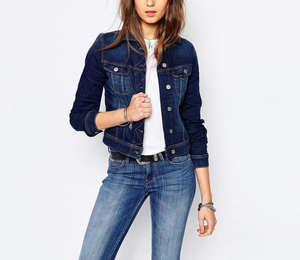Turn Down Collar Chest Pocket Casual Outerwear <b>Womens</b> Vintage Washed Denim Jacket Long Sleeve Button Front Jean <b>Coat</b> - Product Image 1