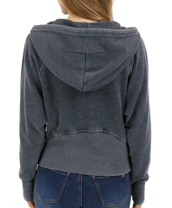 Chaqueta de Forro Polar con Capucha para Mujer, Manga Larga, Cierre de Cremallera, Bolsillo Tipo Canguro, Color Sólido, para Otoño, Corte Regular, Tejido de Poliéster - Product Image 2