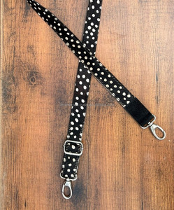 New Real Handmade Animal Print Cowhide Leather Replacement Purse Strap & <b>Camera</b> Strap Premium Quality Antique Brass Snap Belts - Product Image 2