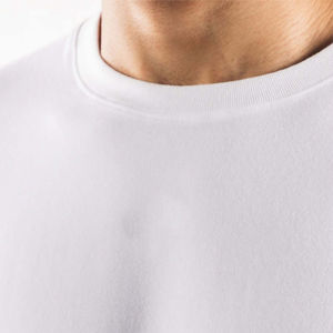 T-shirt blanc à col rond pour homme grande taille, coupe ample, épaules tombantes, style streetwear, coupe oversize et carrée - Product Image 5