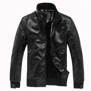 Navy blue classic <b>stand</b> collar Custom logo slim fit jacket Moto biker leather fashion Motorcycle auto racing wear - Product Image 1