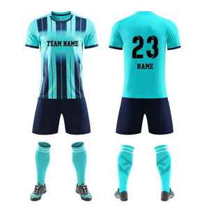 Conjunto de Camiseta de Fútbol para Hombre, Manga Corta, Cuello en V, Color Sólido, Secado Rápido, Transpirable, Impermeable, Uniforme Deportivo de Fútbol de Poliéster Personalizado - Product Image 2