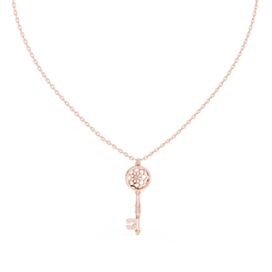 Colgante único de diamante cultivado en laboratorio, engastado en oro rosa macizo de 18 quilates, para fiesta de compromiso, regalo de San Valentín, evento glamuroso, uso diario - Product Image 2