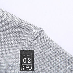 Pull en maille gris rayé à col rond pour homme Aviex, coupe ajustée, style décontracté automne, avec logo imprimé sur le devant - Product Image 4