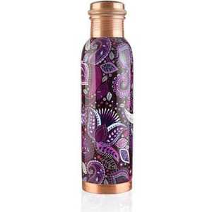 Bouteille d'eau en cuivre pur imprimée, motif attrape-rêves, anti-fuite, flacon ayurvédique pour la santé, vente en gros de vaisselle de boisson - Product Image 4