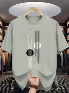 Camiseta de Algodón para Hombre, Estilo Moderno 2026, Corte Holgado, Manga Corta, Verano, Hombros Caídos, 200g, Impresión DTF, Logotipo Personalizado - Product Image 4