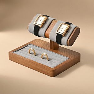 Premium Wooden Watch And Jewelry Organizer Stand With Tray For Watches <b>Bracelets</b> Rings And Accessories Display From India - Product Image 6