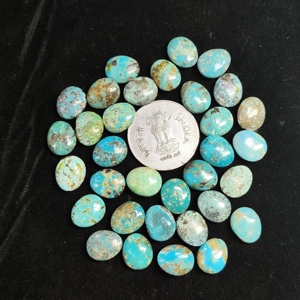 Cabochon octogonal en turquoise naturelle, pierre précieuse non montée, percée, pour la fabrication de colliers et boucles d'oreilles, vente en gros, Brandon - Product Image 4
