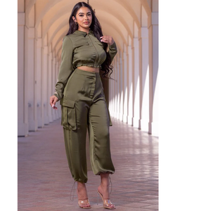 Ensemble de sport pour femmes, haut à fermeture éclair brodé, pantalon large à taille haute, tenue décontractée en deux pièces, survêtement pour femmes - Product Image 1