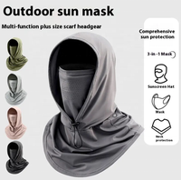 Masque d'été de protection solaire Cagoule monobloc en soie glacée respirante pour la conduite à vélo, les sports de plein air, la pêche, la randonnée