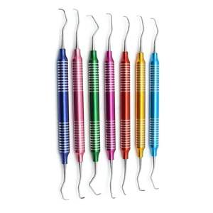 Juego de Raspadores Dentales con Mango Multicolor Arcoíris, 8 Piezas, Kit Periodontal de Acero Inoxidable para Práctica Dental Profesional - Product Image 2