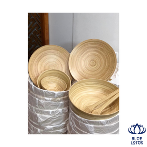 ชามไม้ไผ่คุณภาพสูงจากฟาร์มบัวหลวงสีน้ำเงิน รุ่นคลาสสิก ทนทาน น้ำหนักเบา เหมาะสำหรับเสิร์ฟข้าว ผัก ใช้ในบ้าน - Product Image 1