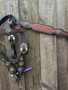 Bridon anglais de haute qualité pour la course hippique, en cuir plat et fin non cannelé, pour les sports équestres occidentaux - Product Image 4