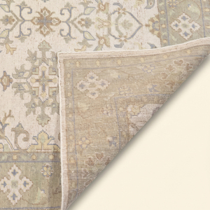 Tapis en laine tufté à la main Ivory Heritage Garden, motif floral géométrique moderne, tapis de zone à bordure, antidérapant, écologique, à poils épais, pour salon - Product Image 6