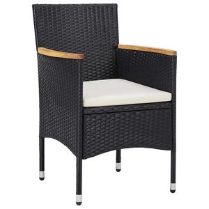 Ensemble de 2 chaises de jardin en polyrotin noir, taille standard, chaise en rotin - Product Image 2