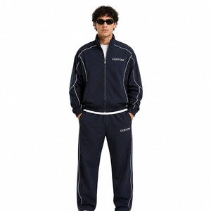 OEM <b>Mens</b> <b>Jacket</b> Track Pants Set with Lightweight Woven Fabric for Athletic Brands Custom Logo Bulk Bulk - Product Image 5