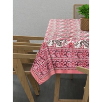 Nappe tissée imprimée de bloc de main de luxe Couverture de table décorative de mariage et de cuisine-Disponible en gros