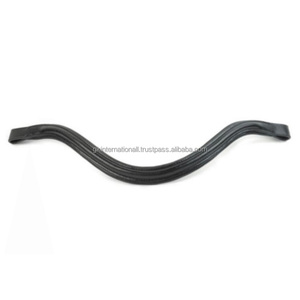 Diadema para caballo de cuero enrollado con forma de onda y acolchado, en cuero negro y color Havana, tamaños personalizados disponibles, se aceptan pedidos al por mayor. - Product Image 3