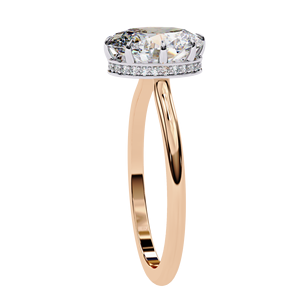 Oval Cut Solitaire Diamond Engagement <b>Ring</b> - Product Image 3