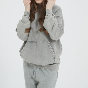 Women's Casual Acid Wash Fleece Hoodies Wholesale Customizable Front Digital Printing Plain Dyed <b>for</b> Winter Season Use OEM - Product Image 6