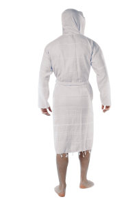 Albornoz Pestemal Turco Unisex de Lujo, Tejido, 100% Algodón, con Capucha, Diseño a Rayas, Tallas Grandes, Elegante y Moderno, Venta al Por Mayor - Product Image 3