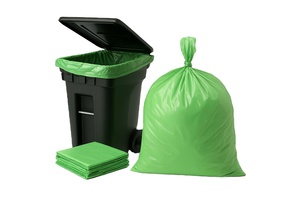 ถุงพลาสติกสีเขียวแบนแบบสั่งทำ60ไมครอน40*48ซม. ถุงขยะ PE ทนทาน55-60แกลลอนกันน้ำและกันการฉีกขาดสำหรับโรงแรมสำนักงาน - Product Image 2