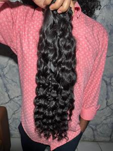 Extensions de cheveux humains indiens Remy non traités, double trame machine, bouclés, 100g, pointes épaisses et perméables - Product Image 5