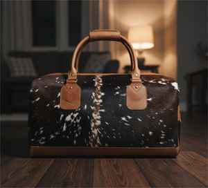 Bolsa de Viaje de Cuero Vacuno, Ligera, con Cierre, Portátil, Vintage, de Gran Capacidad - Product Image 2