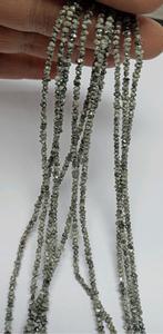 Perles de diamant brut couleur argent naturel, non taillées, taille 3mm à 4mm, pépites de cristal brutes, pierres précieuses en vrac pour la fabrication de bijoux - Product Image 4
