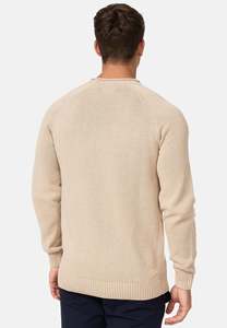 เสื้อสเวตเตอร์คอกลมสีน้ำตาลสำหรับผู้ชาย ผ้าฟลีซโพลีเอสเตอร์/คอตตอน แห้งเร็ว มีโลโก้ด้านหน้า ทรงปกติ ลายสก็อต แขนยาว มีกระเป๋า - Product Image 2