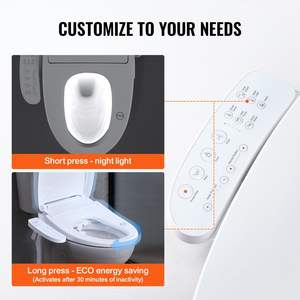 Electric <b>Smart</b> Heated Bidet <b>Toilet</b> Seat with Side Arm Control Elongated Design - Product Image 4