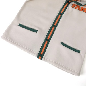 เสื้อคาร์ดิแกนปักลายตัวอักษร FAMU สำหรับผู้หญิง คอวี แขนยาว ถักนิตติ้ง สไตล์ Preppy มีกระเป๋าและกระดุม - Product Image 4