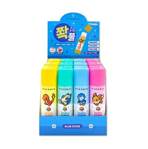 กาวแท่งพิกเซลอาร์ตโปเกมอน 8 กรัม 24 ชิ้น/กล่อง เครื่องเขียนเด็กเกาหลี อนิเมะย้อนยุค 8 บิต กาวสำหรับงานฝีมือ ขายส่ง - Product Image 1