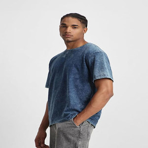 Fabricante 250 300 Gsm Blank Box Tee camiseta para hombres Drop Shoulder Boxy Fit Crop camiseta de gran tamaño Heavyweight 100% algodón - Product Image 1