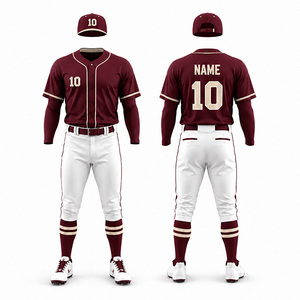 Conjunto de Uniforme de Béisbol Sublimado Personalizado, Jersey, Pantalones y Gorra Unisex para Adultos, Transpirable, Antibacterial, de Secado Rápido, en Poliéster Corto - Product Image 4