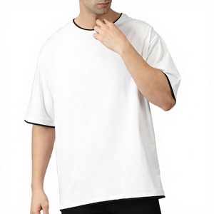 Camiseta de Hombre al por Mayor, Casual, Holgada, de Alta Calidad, 100% Algodón Tejido, con Logotipo Personalizado, Lisa, de Corte Holgado - Product Image 3