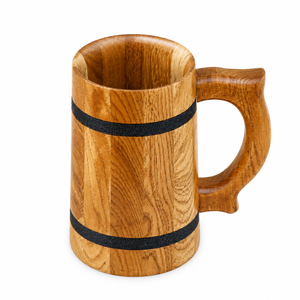 Jarra de Cerveza de Madera Vintage, Jarra de Madera Natural con Asa, Venta al por Mayor, Logotipo Personalizable, Jarra de Cerveza para Bar, Fiesta y Restaurante - Product Image 2