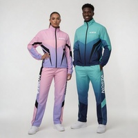 Conjunto Deportivo de Lujo para Primavera, Sublimado, de Poliéster, Impermeable, Transpirable, Cortavientos, Unisex, Chaqueta con Cierre Completo, Pantalones Jogger Ajustados