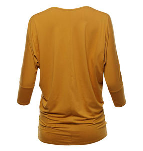 เสื้อยืดผู้หญิงผ้าฝ้าย/ใยไผ่ ทรงปกติ สีพื้น เนื้อนุ่ม สวมใส่สบาย แขนสามส่วน ปักลาย เหมาะสำหรับใส่ในฤดูร้อน - Product Image 3