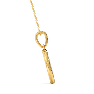 Collier pendentif en or avec lettre initiale J suspendue, cercle de diamants - Product Image 4