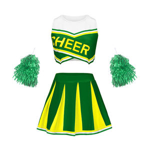 ชุดยูนิฟอร์มเชียร์ลีดเดอร์สีเขียวดำ พิมพ์ลายแบบซับลิเมชั่น พร้อมโลโก้แบบ OEM ตามสั่ง ไซส์พลัส |   กระโปรงเดรสผ้าสแปนเด็กซ์โพลีเอสเตอร์ระบายอากาศได้ดีสำหรับผู้ใหญ่ - Product Image 1