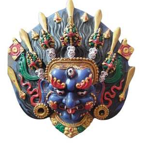 Bhairav <b>Resin</b> Mask Wall Hanging Folk Art Religious Sculpture Model for Buddhist Home Decor or Gifts Handcrafted <b>Resin</b> <b>Crafts</b> - Product Image 4