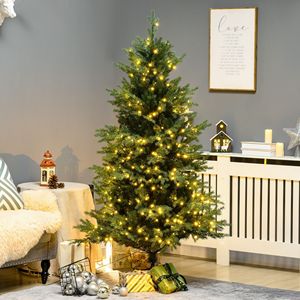 Albero di Natale Artificiale da Interno 6 Piedi con Luci LED Bianco Caldo, 8 Modalità di Illuminazione, Apertura Automatica per Decorazioni Festive - Misure 180cm 210cm - Product Image 2