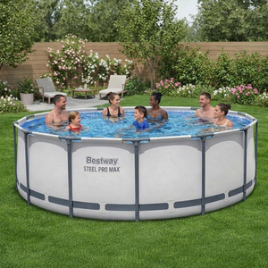Grande piscine hors sol de 14 pieds x 48 pouces avec structure en acier, pompe de filtration, échelle et couverture - Product Image 3