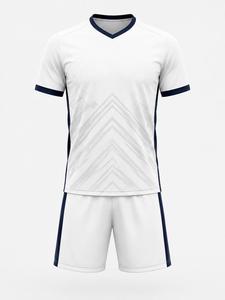 Ensemble de football unisexe personnalisé, col en V, manches courtes, tissu respirant anti-transpiration en polyester, coupe athlétique, toutes saisons, avec poches - Product Image 1